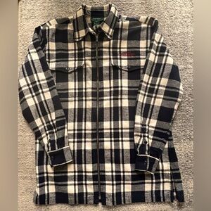 Lauren Ralph Lauren 100% Cotton Plaid Flannel Zip Up Shirt Jacket Shacket Small